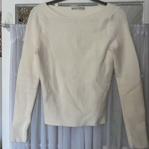 Abercrombie & Fitch Off-White Ribbed Top